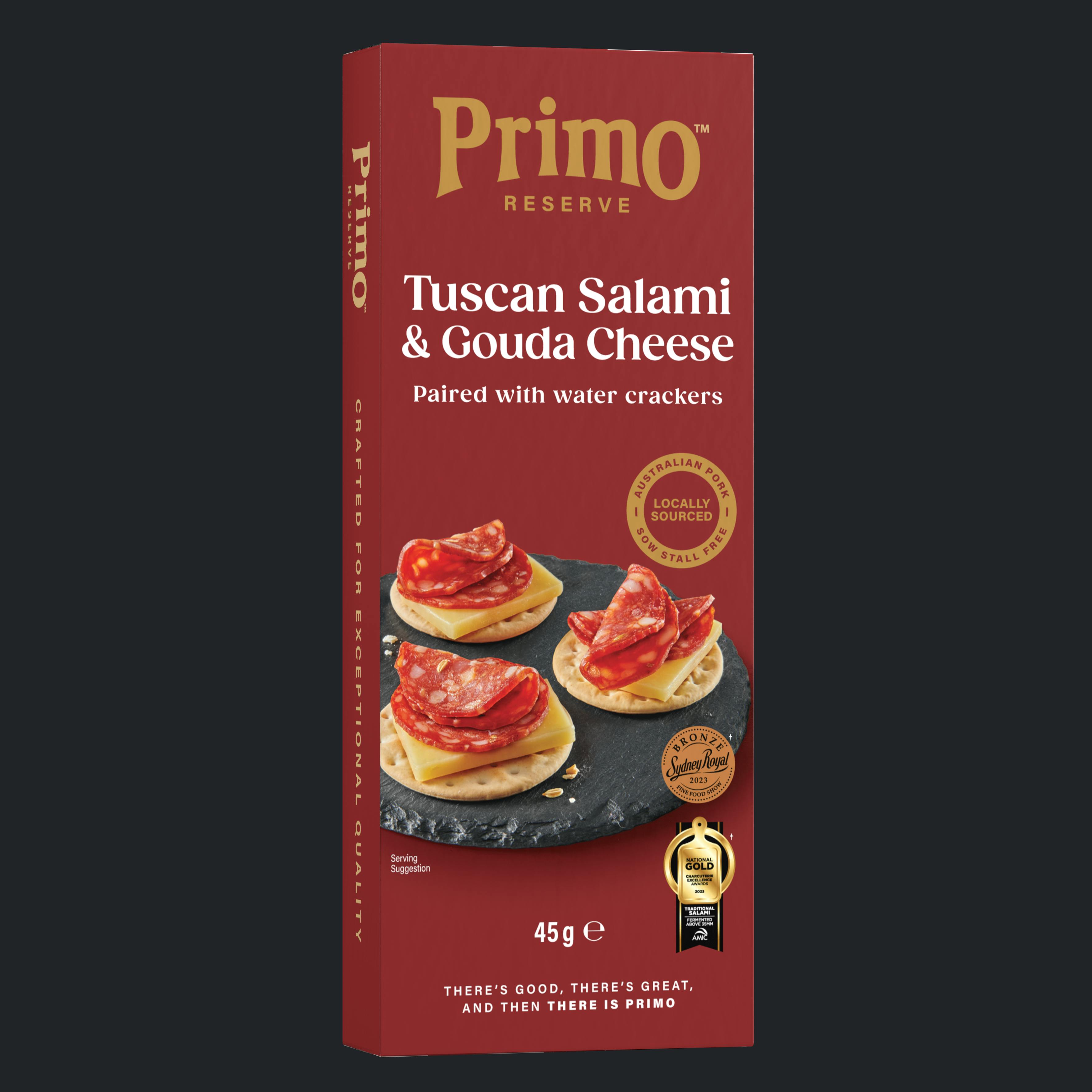 Primo Reserve Tuscan Salami & Gouda With Water Crackers 45g