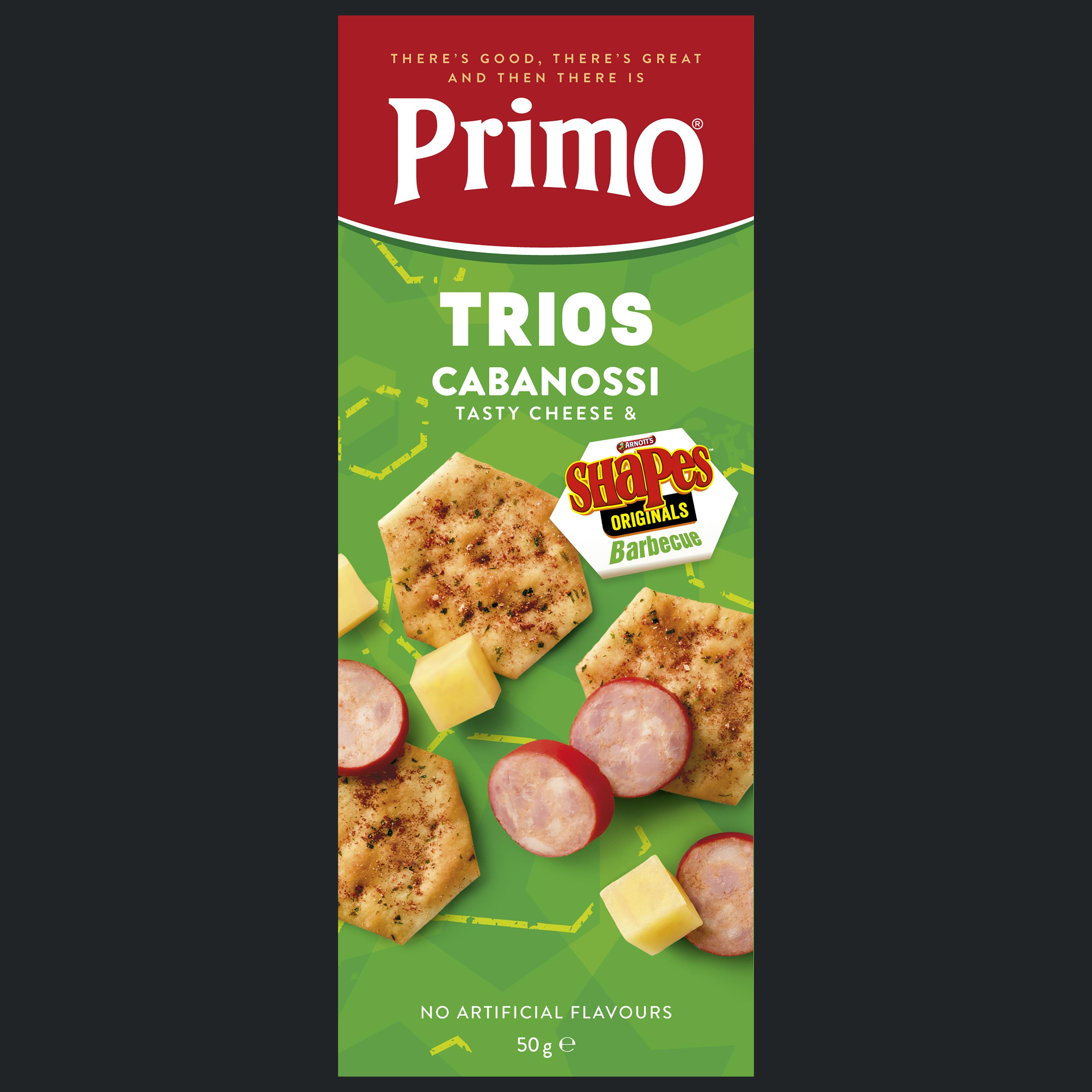 Primo Trios Cheese Cabanossi & BBQ Shapes 50g