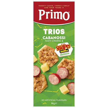 Primo Trios Cheese Cabanossi & BBQ Shapes 50g