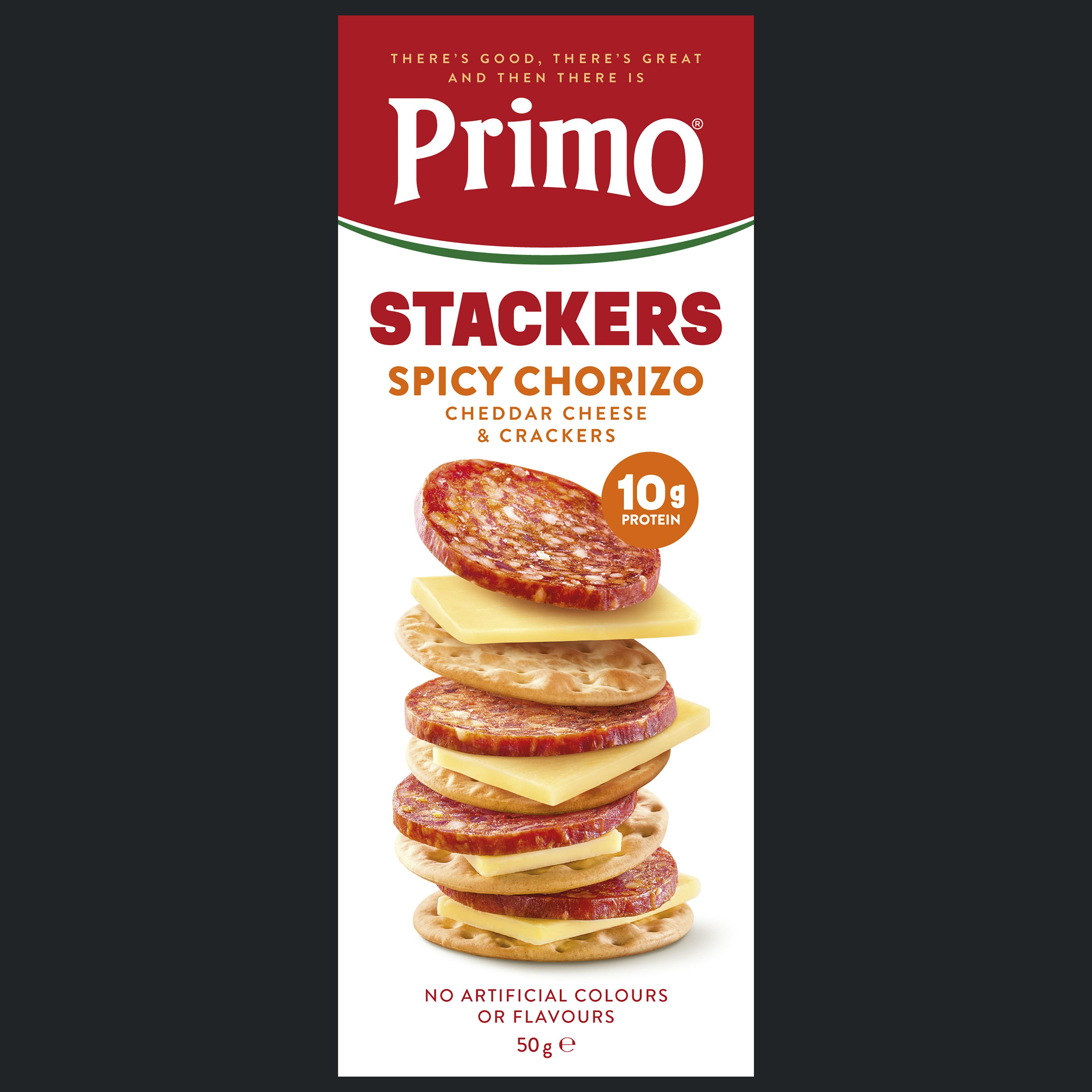 Primo Stackers Spicy Chorizo Cheddar Cheese & Crackers 50G