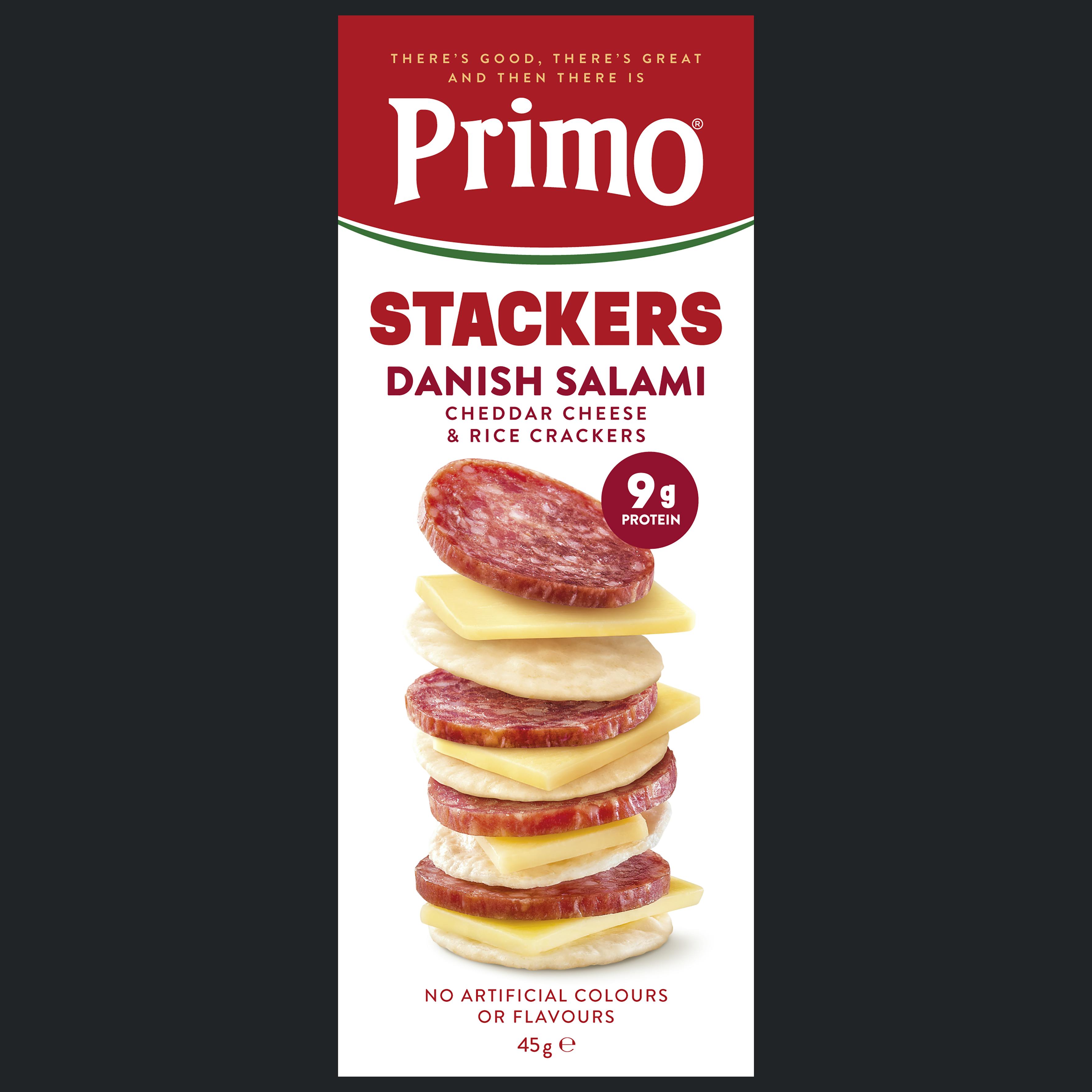 Primo Stackers Danish Salami Cheddar Cheese & Crackers 45G