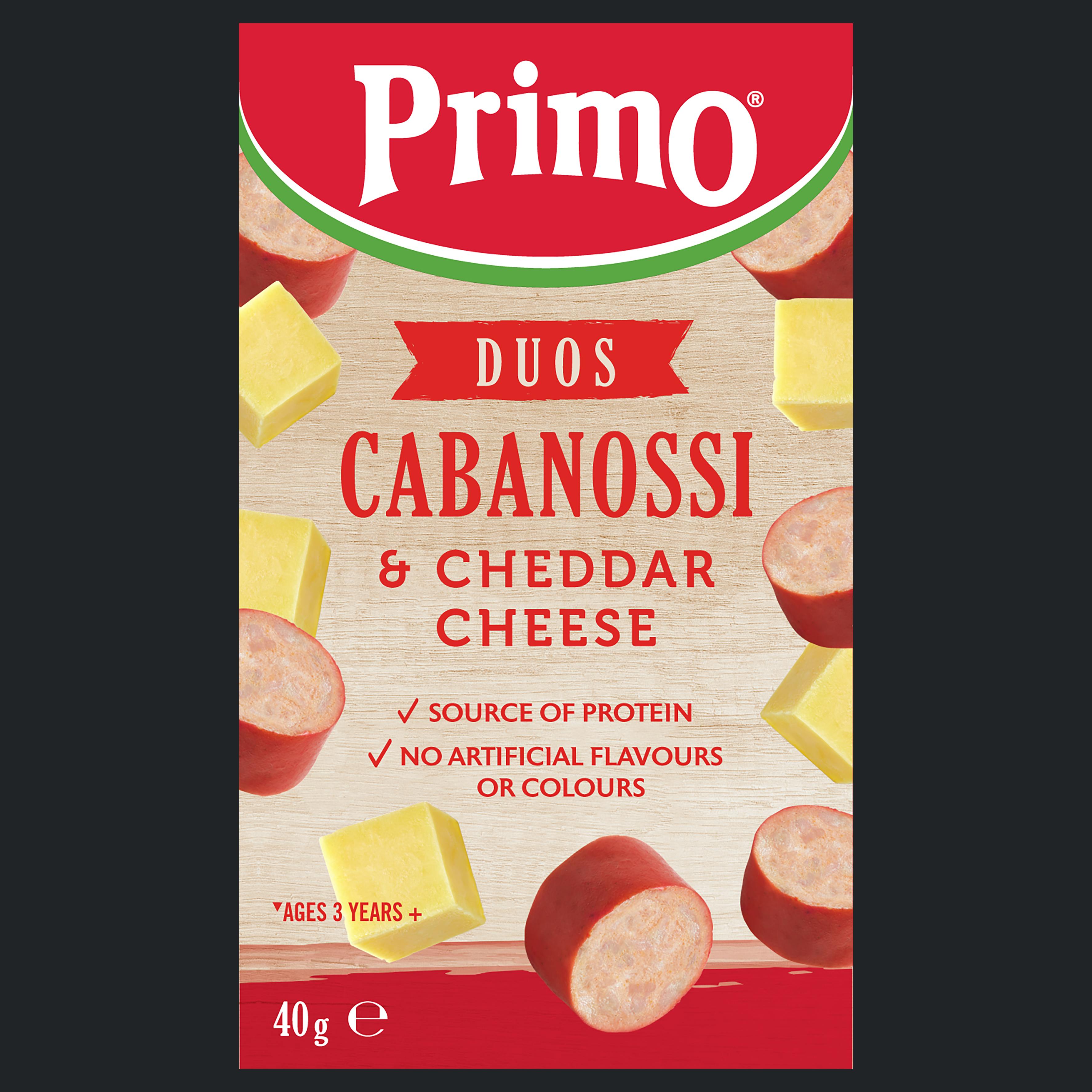 Primo Duos Cabanossi & Cheddar Cubes 40g