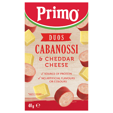 Primo Duos Cabanossi & Cheddar Cubes 40g