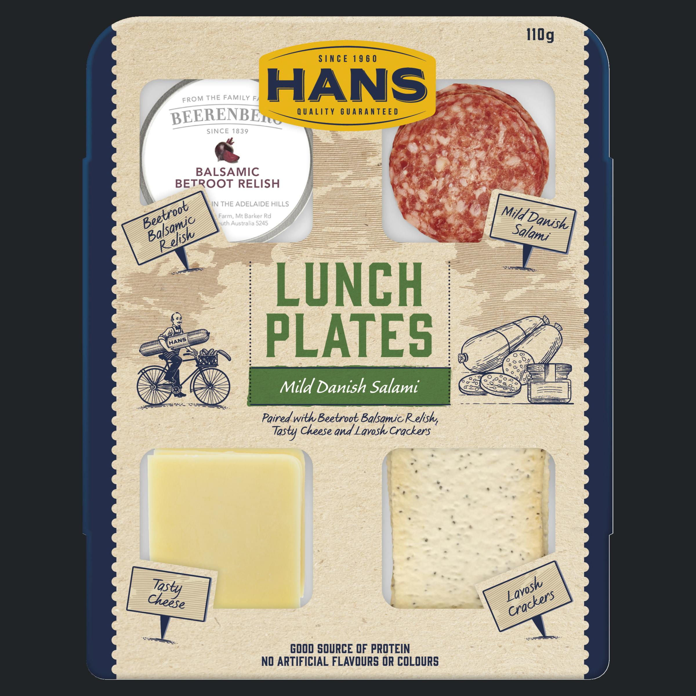HANS LUNCH PLATE SALAMI & CHEESE 110G