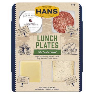 HANS LUNCH PLATE SALAMI & CHEESE 110G